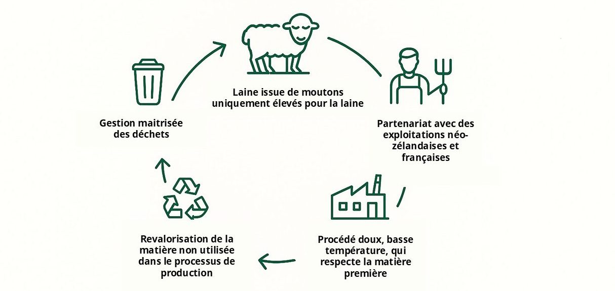 schéma economie circulaire et cercle vertueux kerat innov keratine